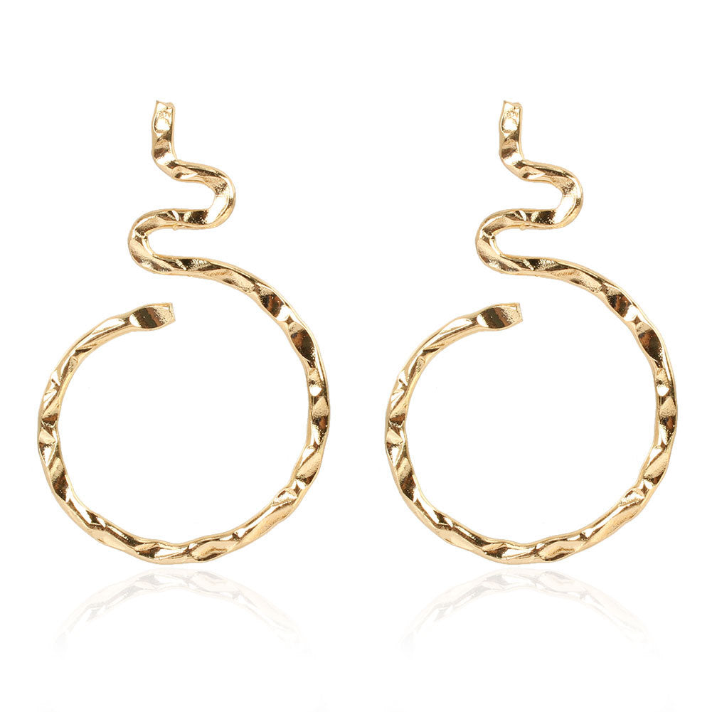 Simple Temperament Geometric Metal Earrings Retro Style Women Earrings