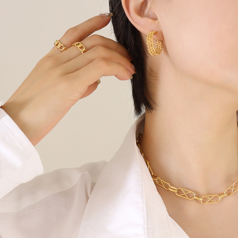 C Braided Earrings