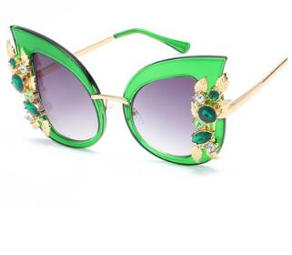 Diamond-encrusted personalized frame fashion sunglasses