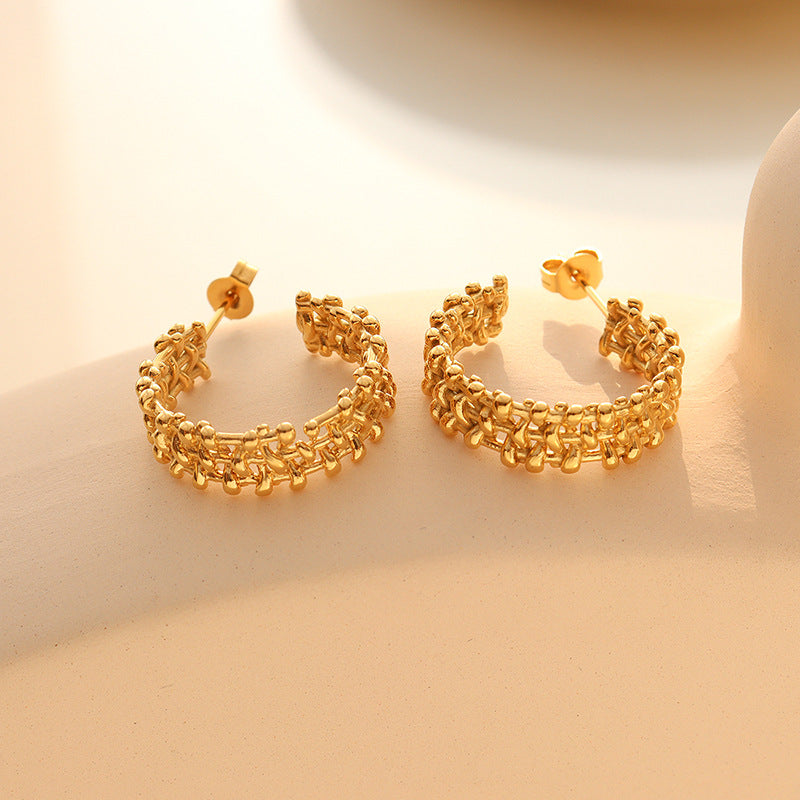C Braided Earrings