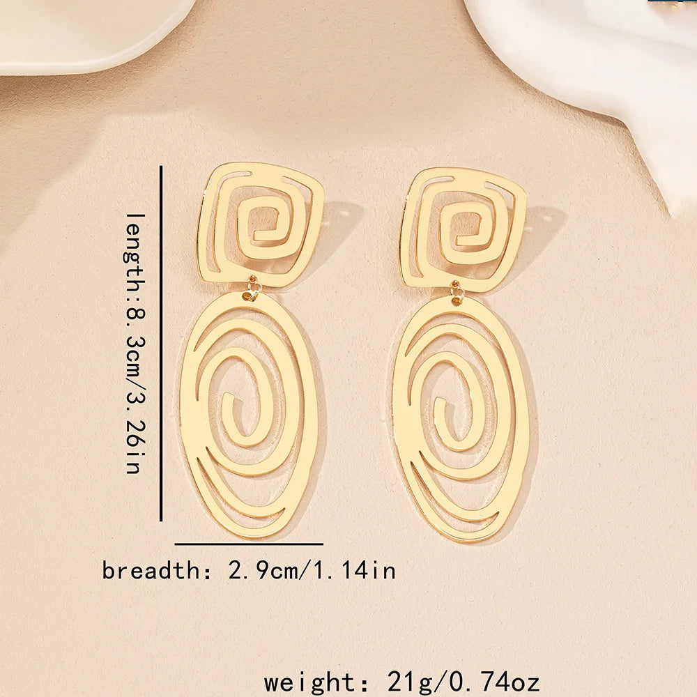 stud earrings for women Linear ring exaggerated style geometric ear accessories holiday party gift fashion jewelry