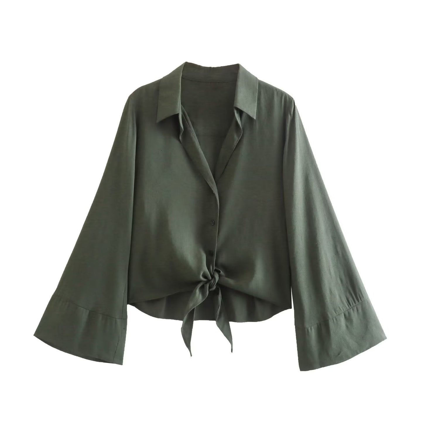 2 Piece Knotted Cropped Shirt Top+Knotted Skirt Summer New Shirts Two Peice Sets