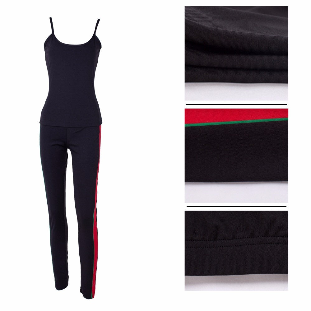 Fashion two piece set tracksuit women clothes Plus size Sexy halter top and pants