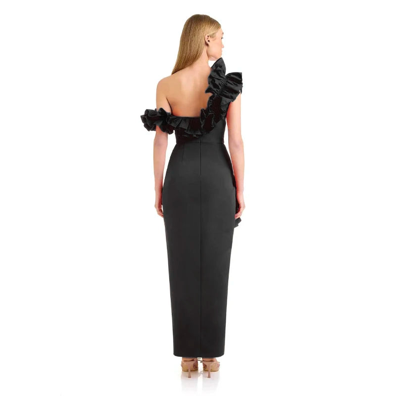 Women's Black Red Fold Medium Length Sexy Celebrity Cocktail Party Bandage Dress