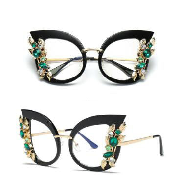 Diamond-encrusted personalized frame fashion sunglasses