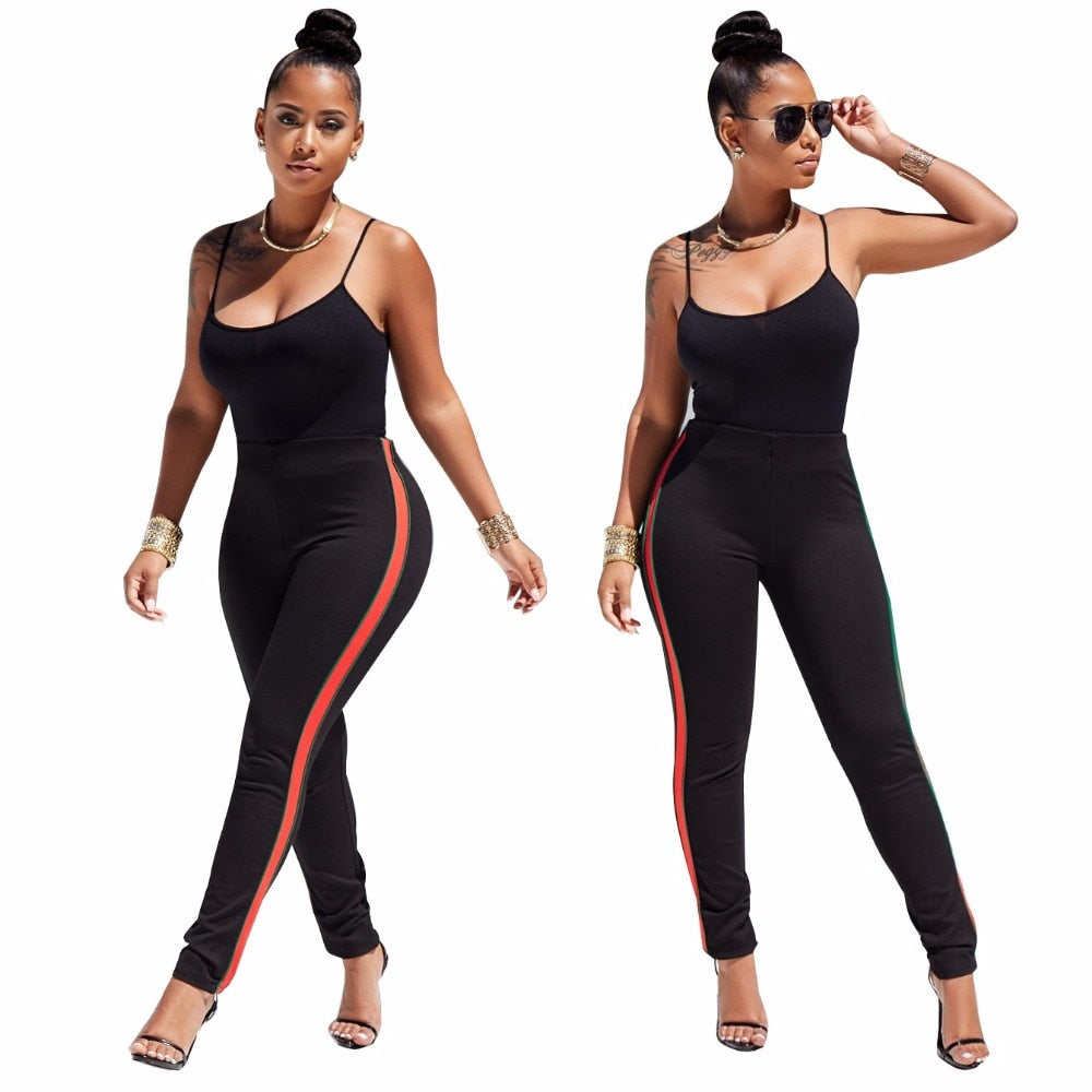 Fashion two piece set tracksuit women clothes Plus size Sexy halter top and pants
