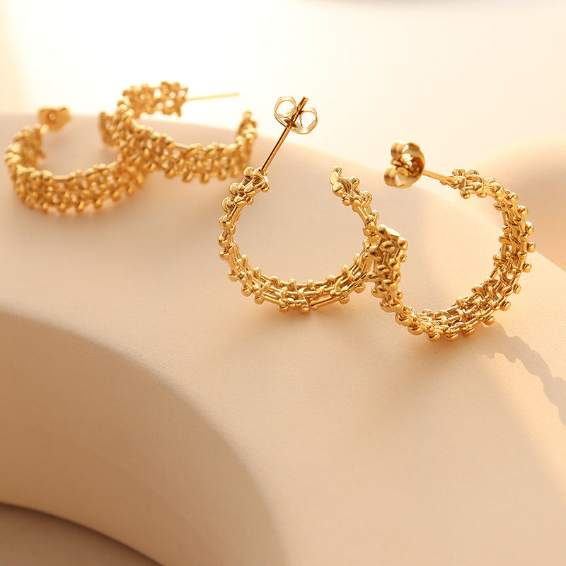 C Braided Earrings