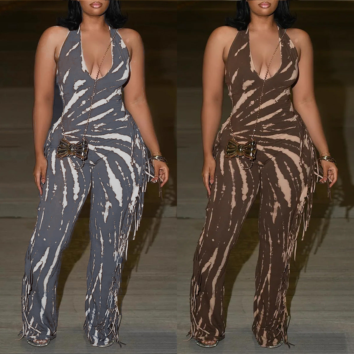 Backless Tassel Loose Jumpsuit