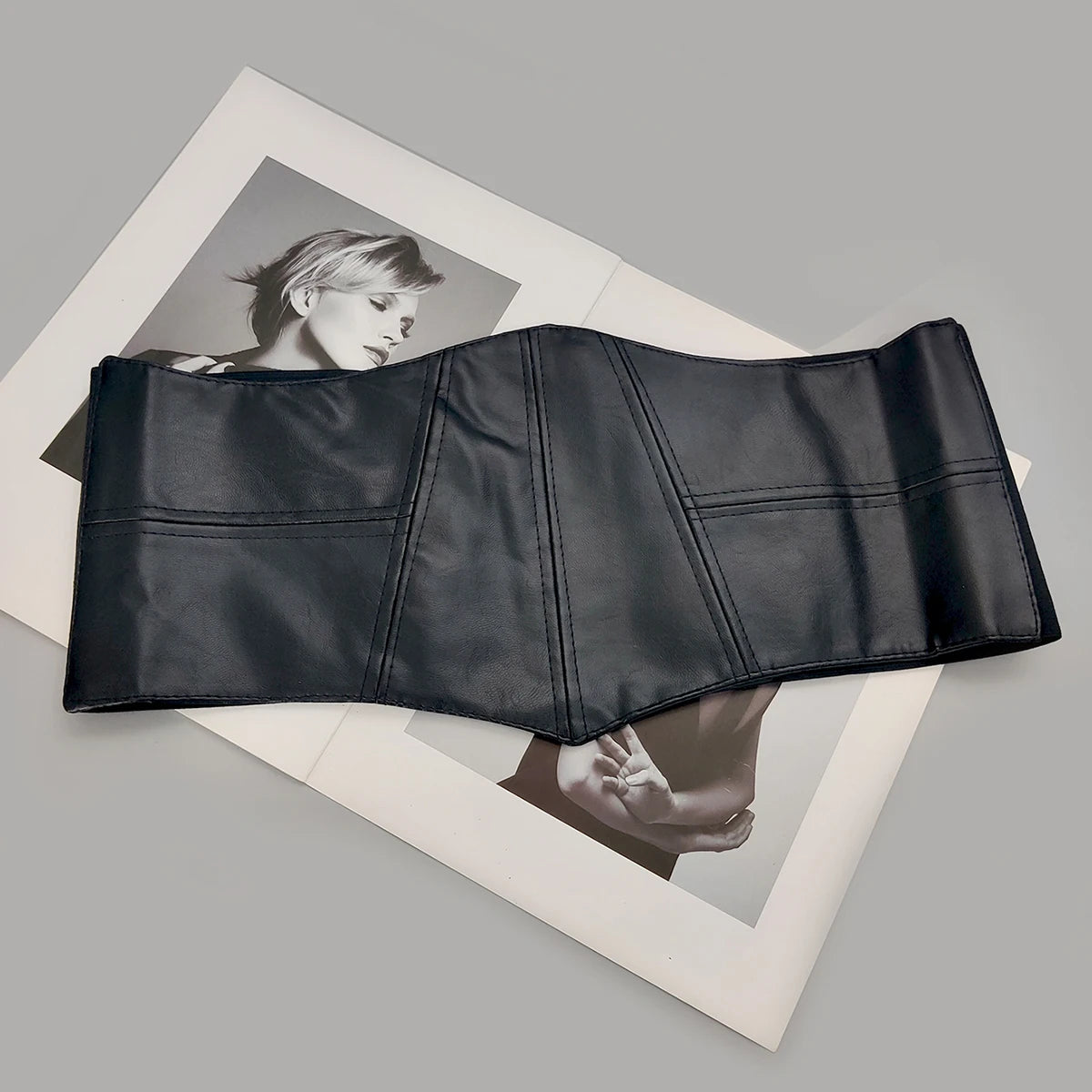 Plus Size Soft Leather Wide Y2K Black Elastic Corset Belt Female Stretch Cummerbunds Designer Belts For Women High Quality