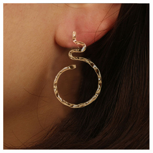 Simple Temperament Geometric Metal Earrings Retro Style Women Earrings