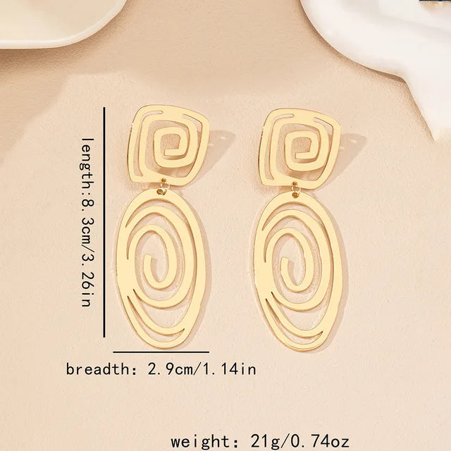 stud earrings for women Linear ring exaggerated style geometric ear accessories holiday party gift fashion jewelry