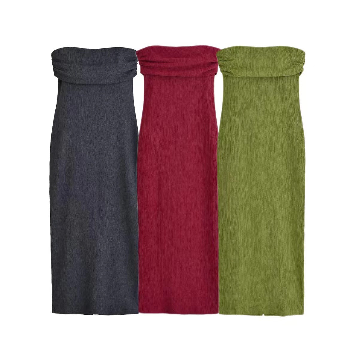 Street fashion chest hugging off shoulder dress for women