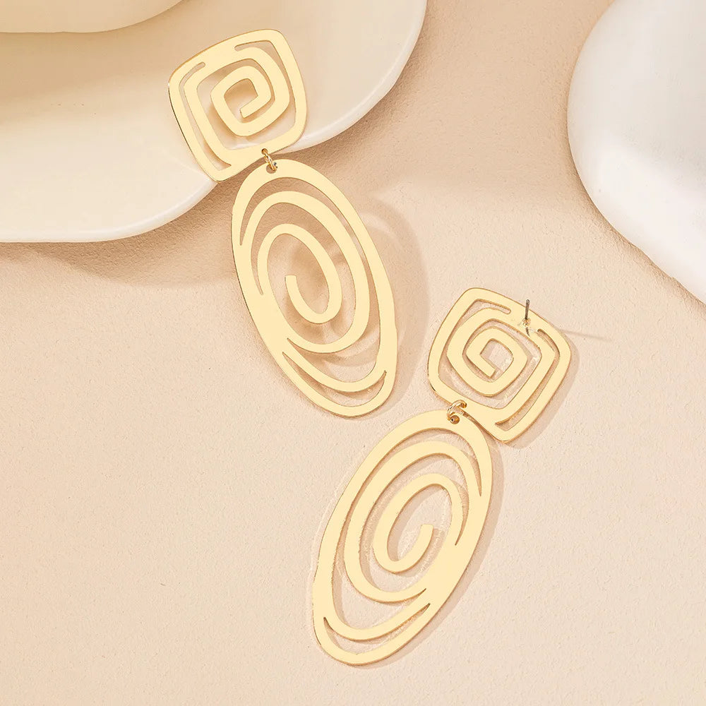stud earrings for women Linear ring exaggerated style geometric ear accessories holiday party gift fashion jewelry