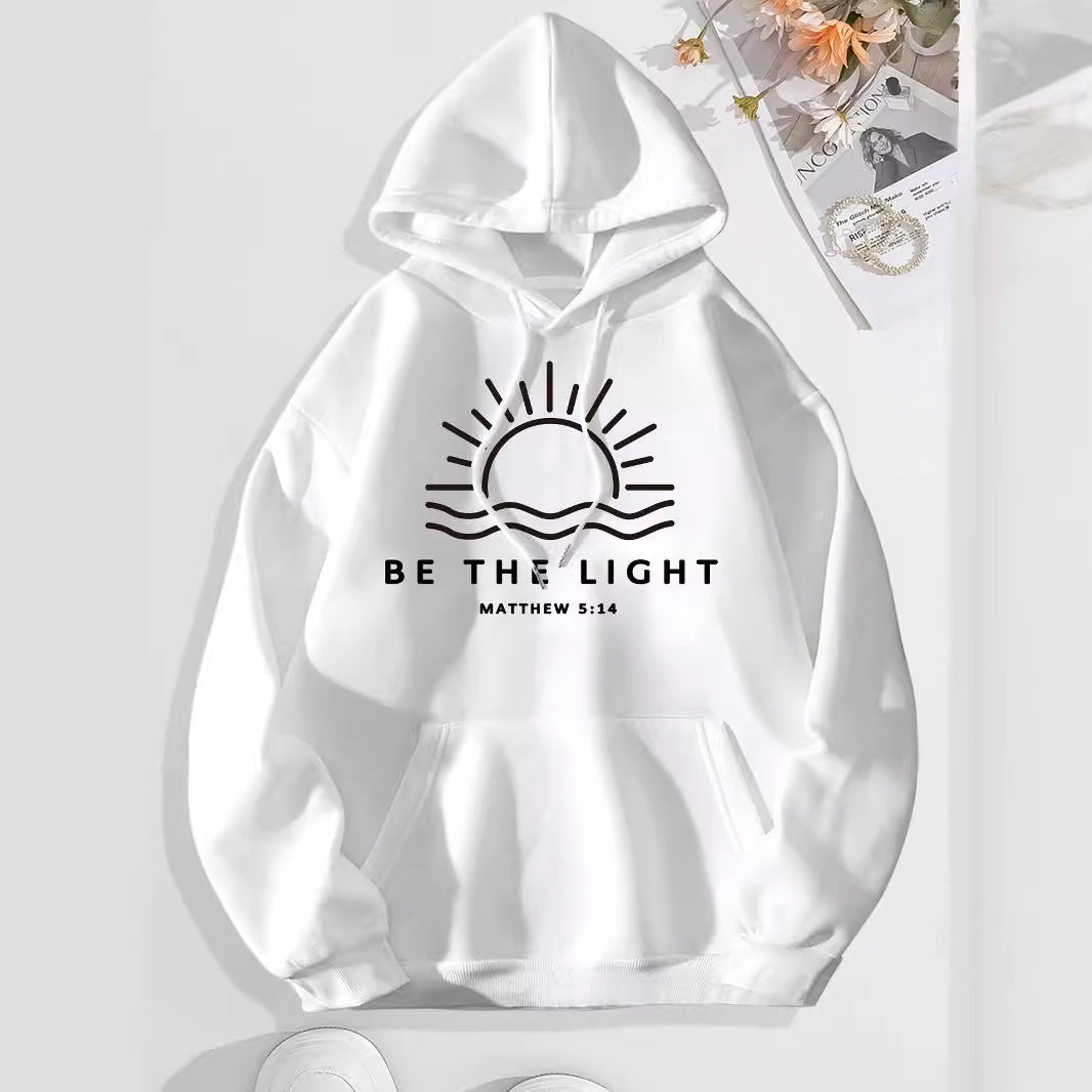 Hooded long sleeved hoodie loose top