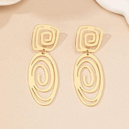 stud earrings for women Linear ring exaggerated style geometric ear accessories holiday party gift fashion jewelry