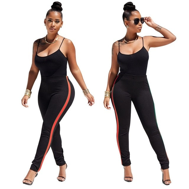 Fashion two piece set tracksuit women clothes Plus size Sexy halter top and pants
