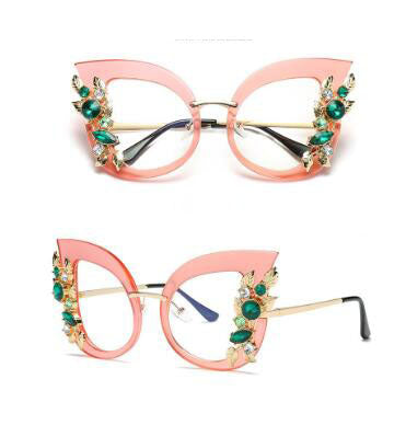 Diamond-encrusted personalized frame fashion sunglasses