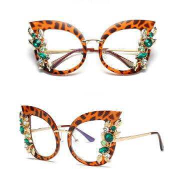 Diamond-encrusted personalized frame fashion sunglasses