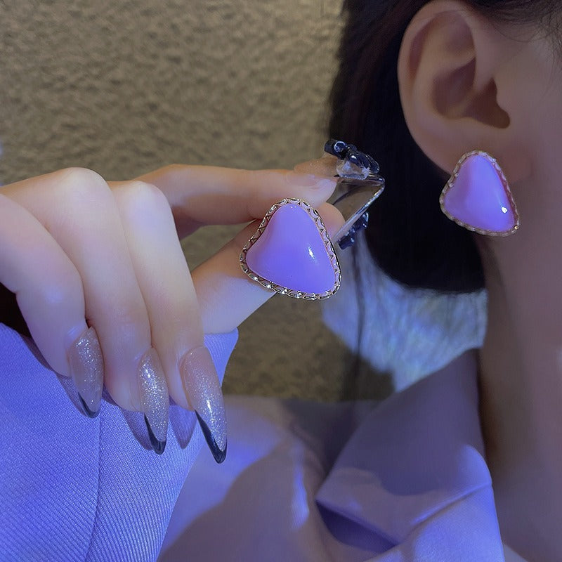 Vintage Purple Geometric Women's Earrings Set Fashion Earrings for Women