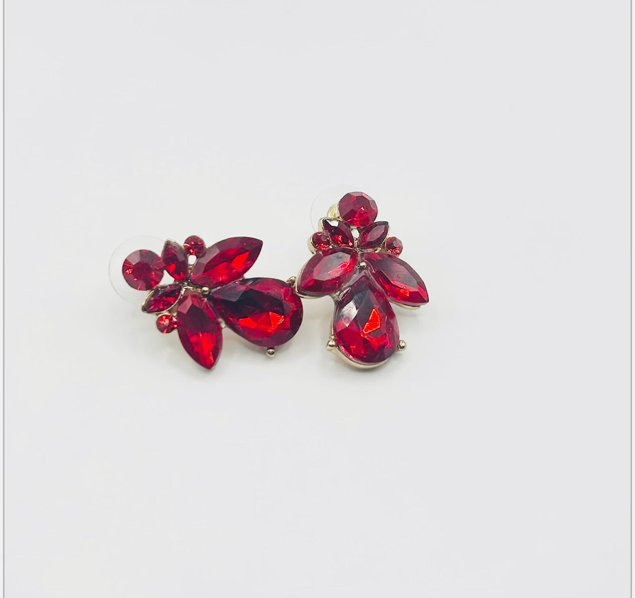 Angel of Mine Red Ruby Jeweled Earrings