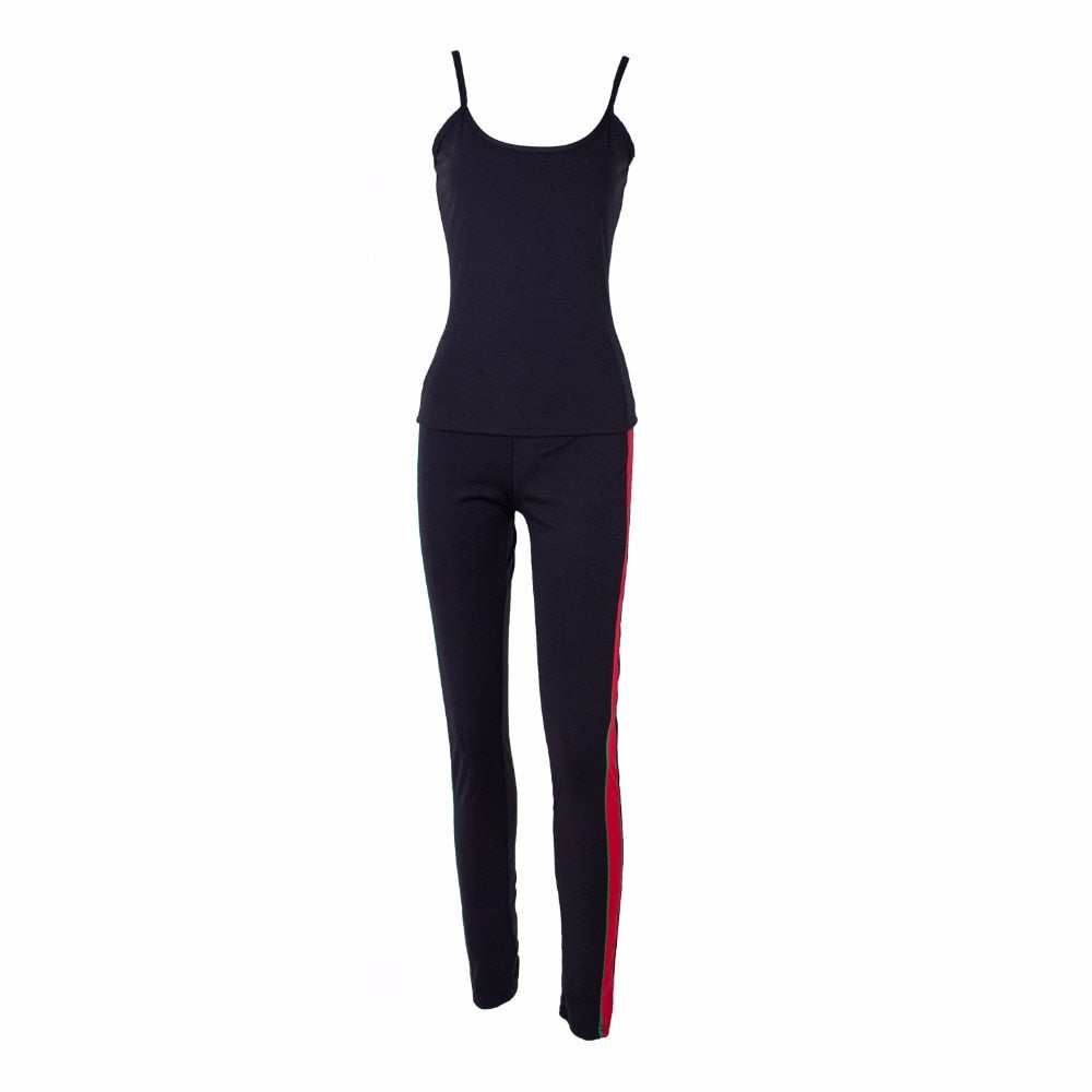 Fashion two piece set tracksuit women clothes Plus size Sexy halter top and pants