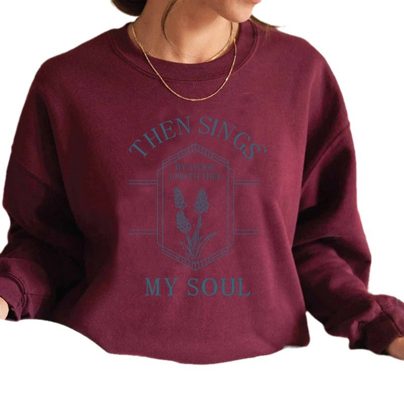 Women's loose letter top with letter pattern