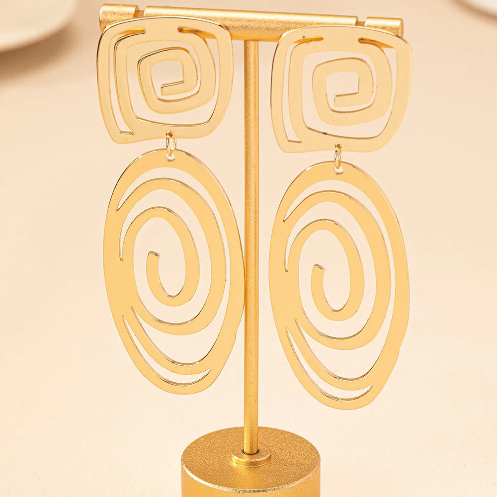 stud earrings for women Linear ring exaggerated style geometric ear accessories holiday party gift fashion jewelry