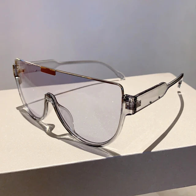 Vintage Semi-round Sunglasses Women Fashion Monoblock Outdoor Goggle Shades
