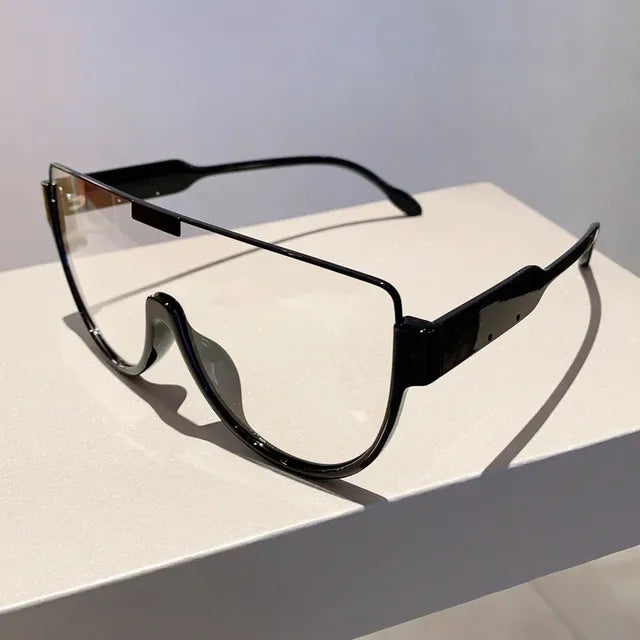 Vintage Semi-round Sunglasses Women Fashion Monoblock Outdoor Goggle Shades