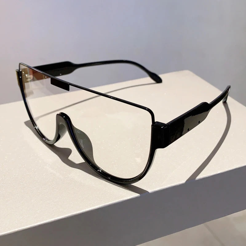 Vintage Semi-round Sunglasses Women Fashion Monoblock Outdoor Goggle Shades