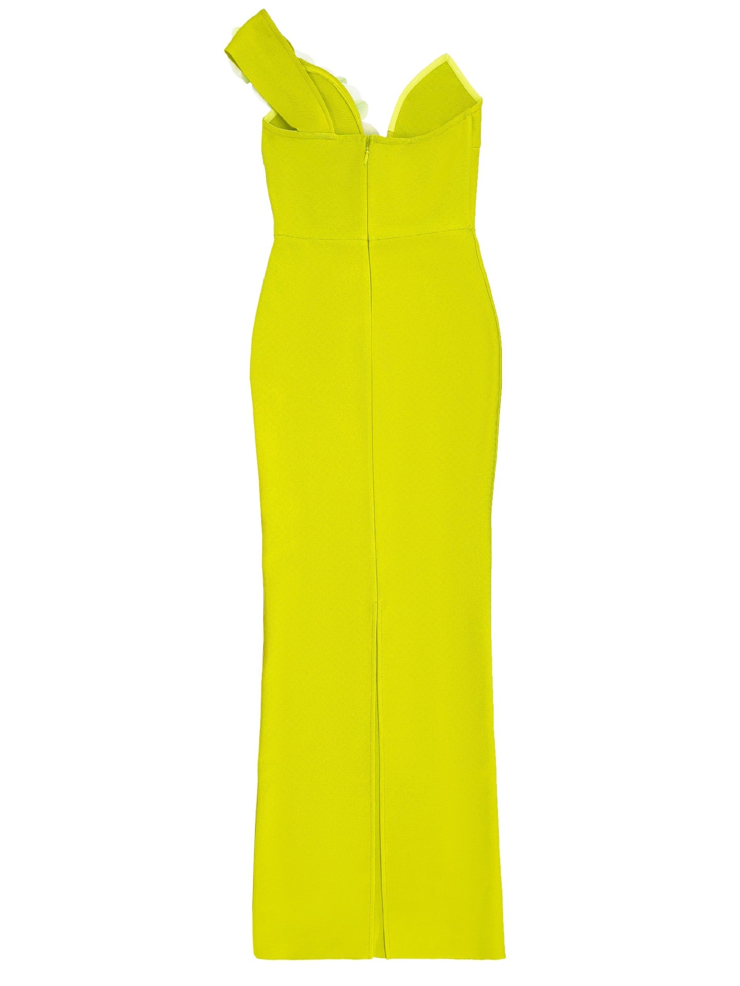 Bandage Dress Celebrity Evening Party Elegant Flower One Shoulder Bodycon Sleevess Maxi Dress Banquet Gowns