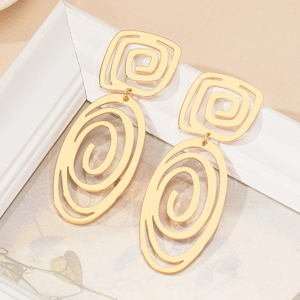 stud earrings for women Linear ring exaggerated style geometric ear accessories holiday party gift fashion jewelry