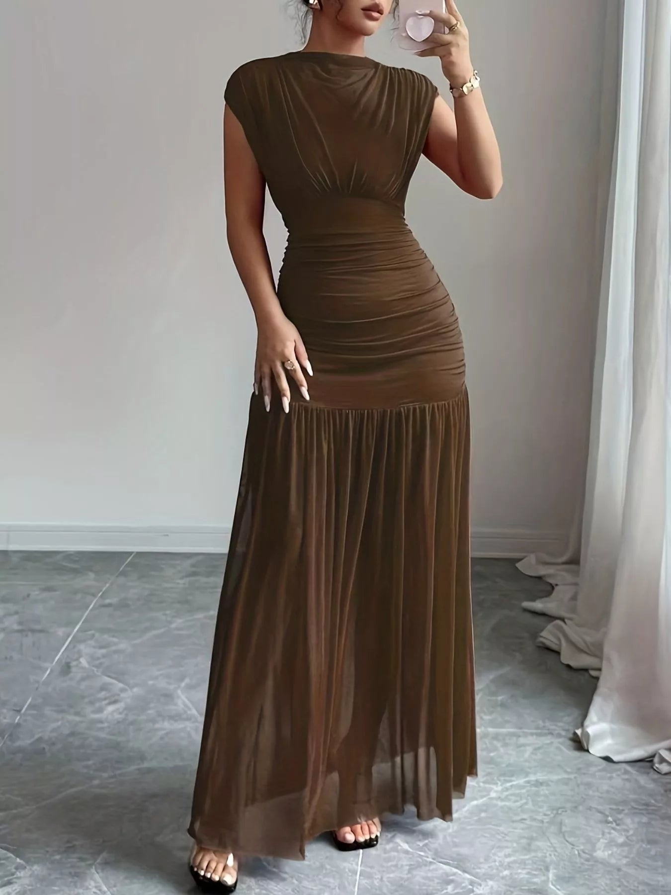 Ruched Bodycon Maxi Dress – Cole's Closet